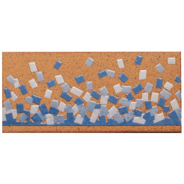 глазурованный подступенок Ruhi голубой 15 x 33 x 1,3