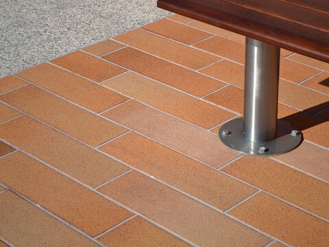 Klinker floor tiles in public areas